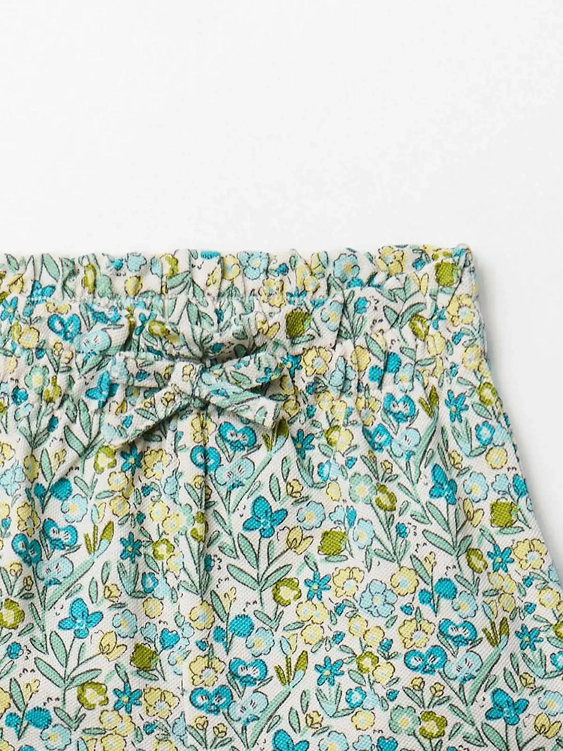 SHORT BEBÉ NIÑA SFERA ESTAMPADO FLORES DETALLE LAZO ALGODÓN - 3