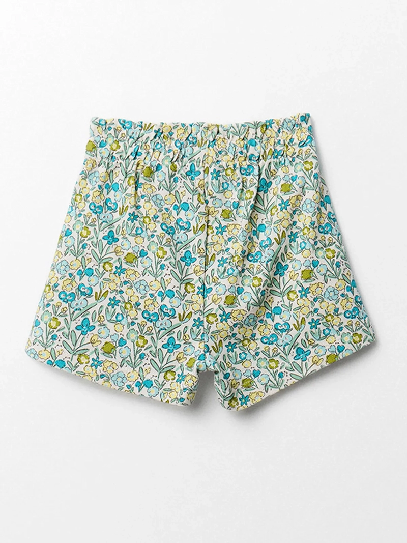 SHORT BEBÉ NIÑA SFERA ESTAMPADO FLORES DETALLE LAZO ALGODÓN - 2