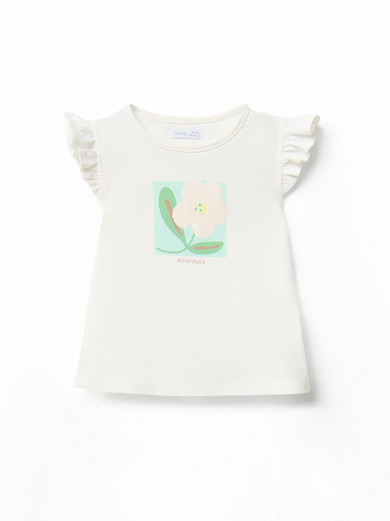 CONJUNTO BEBÉ NIÑA SFERA POLERA VOLANTES Y LEGGINS ESTAMPADO FLORES - 2