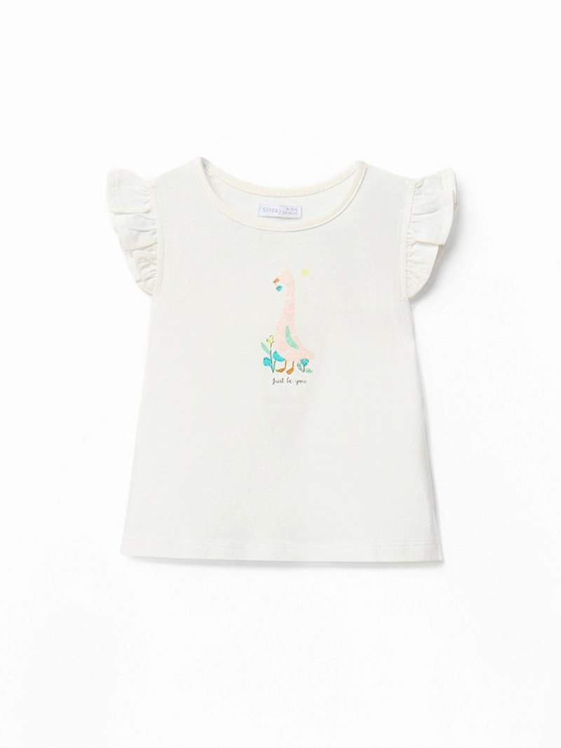 CONJUNTO BEBÉ NIÑA SFERA POLERA VOLANTES Y LEGGINS ESTAMPADO FLORES - 2