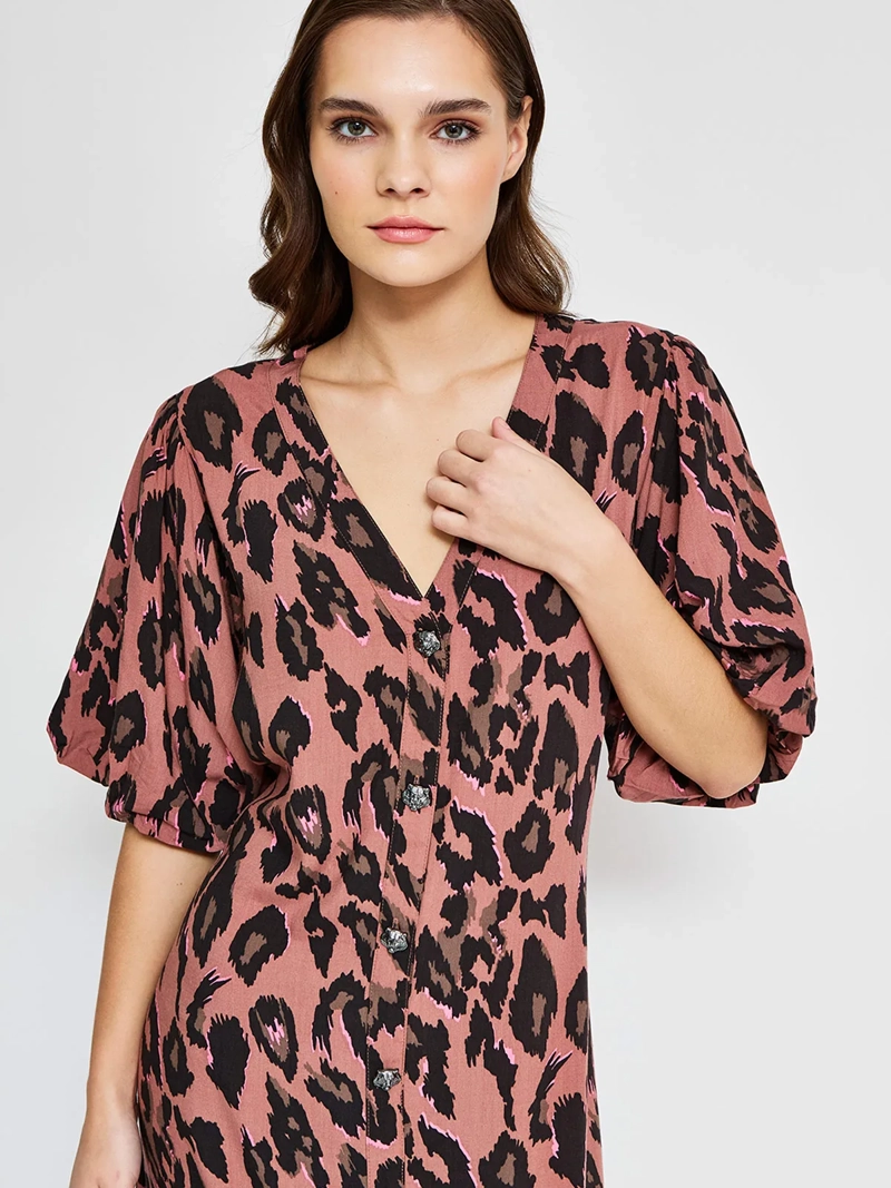 VESTIDO MUJER BARBADOS LARGO BOTONES PRINT - 4