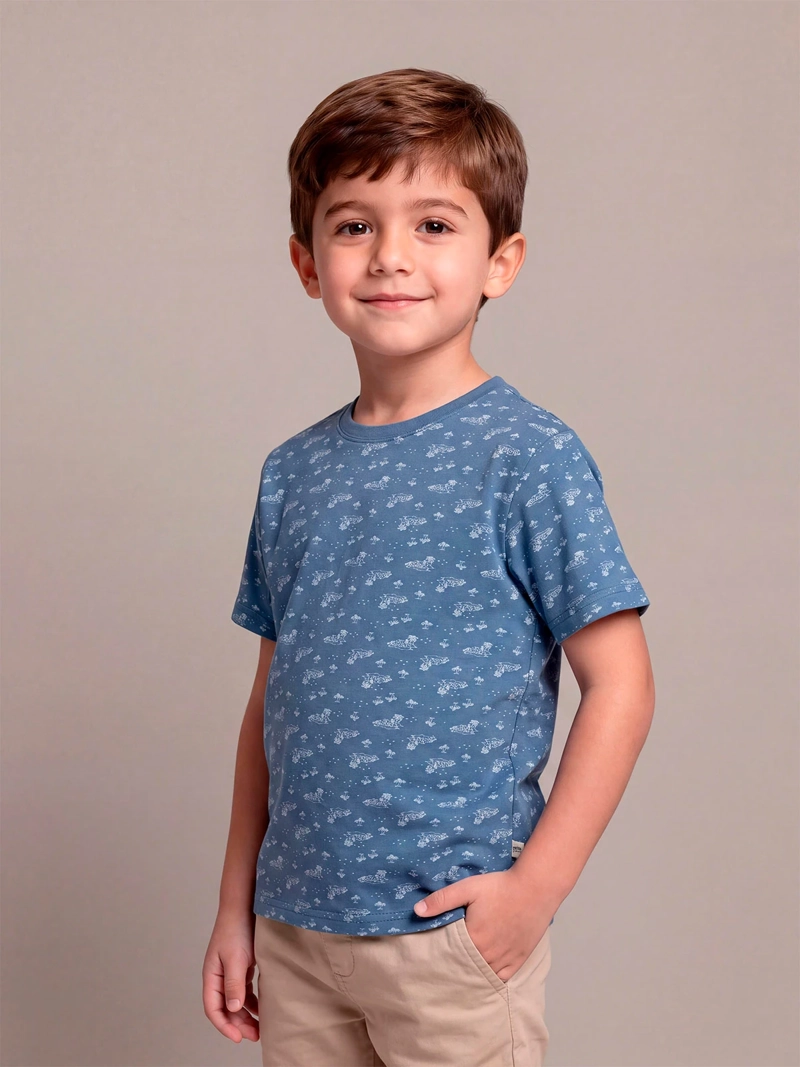 POLERA NIÑO HARVEST ALGODÓN MANGA CORTA