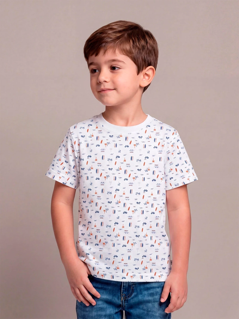 POLERA NIÑO HARVEST ALGODÓN MANGA CORTA - 1