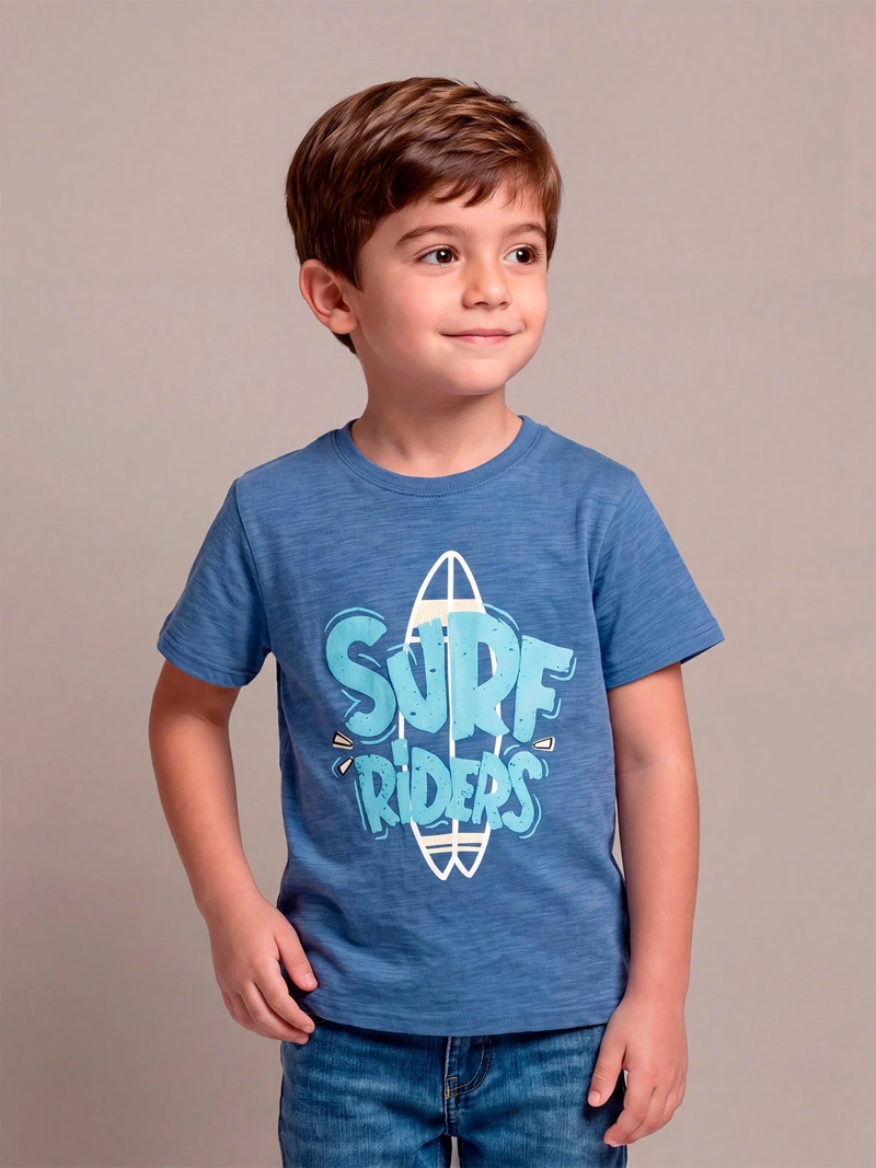 POLERA NIÑO HARVEST ALGODÓN MANGA CORTA