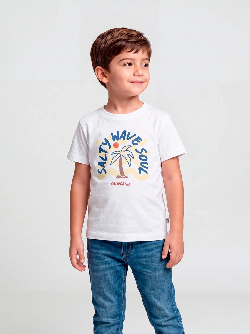 POLERA NIÑO HARVEST ALGODÓN MANGA CORTA