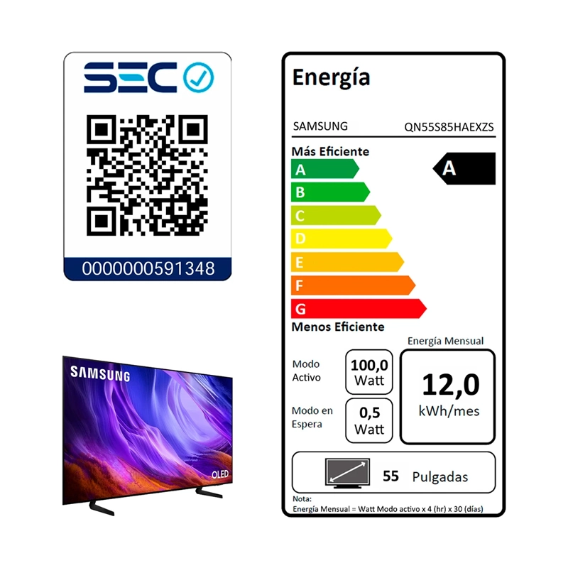 SMART TV SAMSUNG OLED 4K UHD 55” QN55S85HAEXZS - 10