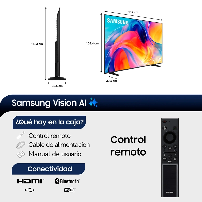 SMART TV SAMSUNG MINI LED 4K UHD 85” UN85M70HAGXZS - 3