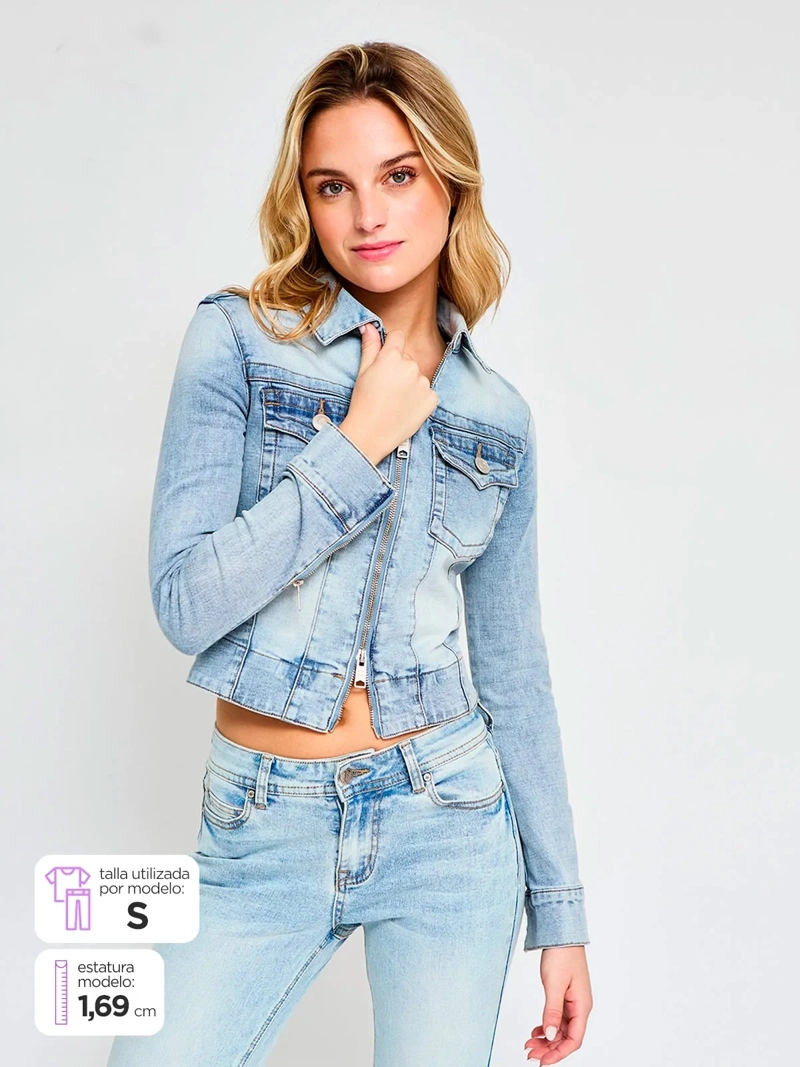 CHAQUETA MUJER INDEX CORTA DENIM - ELEGIDO TINI - 2
