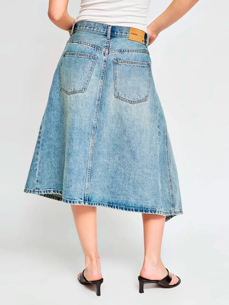 FALDA MUJER INDEX MIDI DENIM - ELEGIDO TINI - 4
