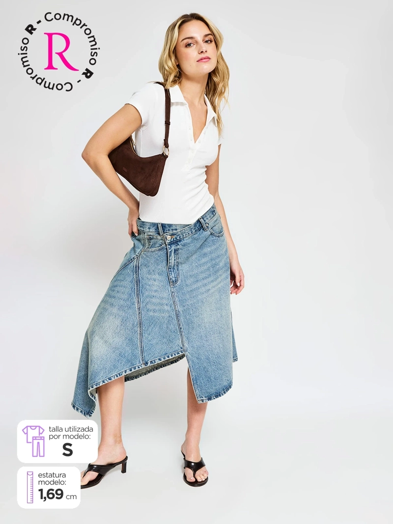FALDA MUJER INDEX MIDI DENIM - ELEGIDO TINI - 2