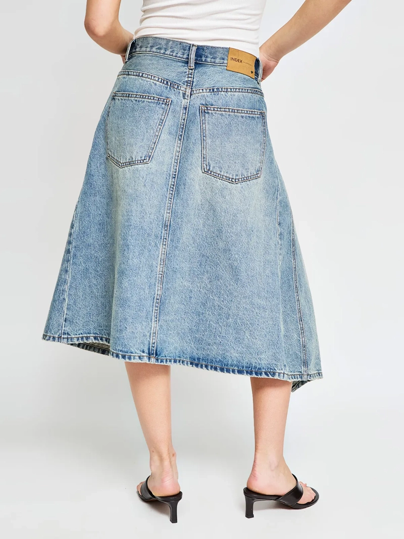 FALDA MUJER INDEX MIDI DENIM - ELEGIDO TINI - 4