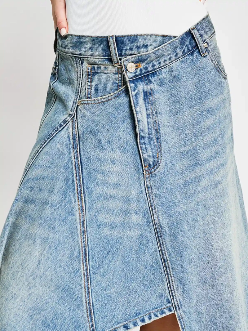 FALDA MUJER INDEX MIDI DENIM - ELEGIDO TINI - 5