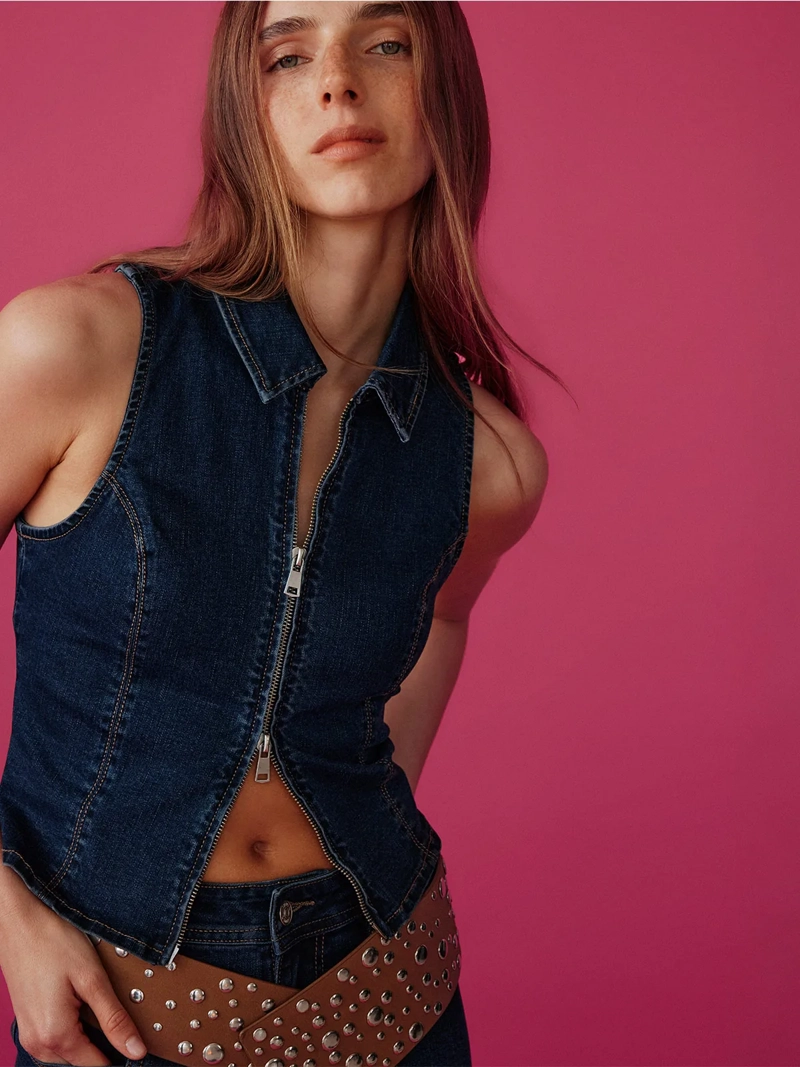 BLUSA MUJER INDEX SIN MANGAS DENIM - ELEGIDO TINI - 2
