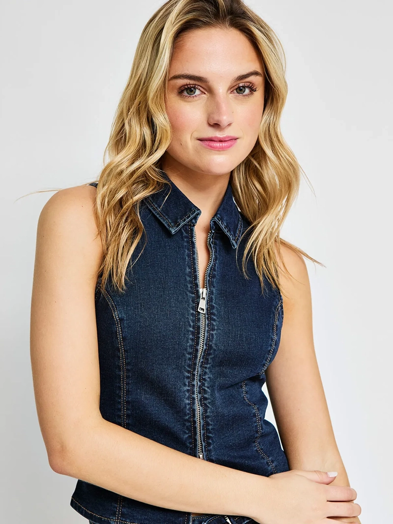 BLUSA MUJER INDEX SIN MANGAS DENIM - ELEGIDO TINI - 5
