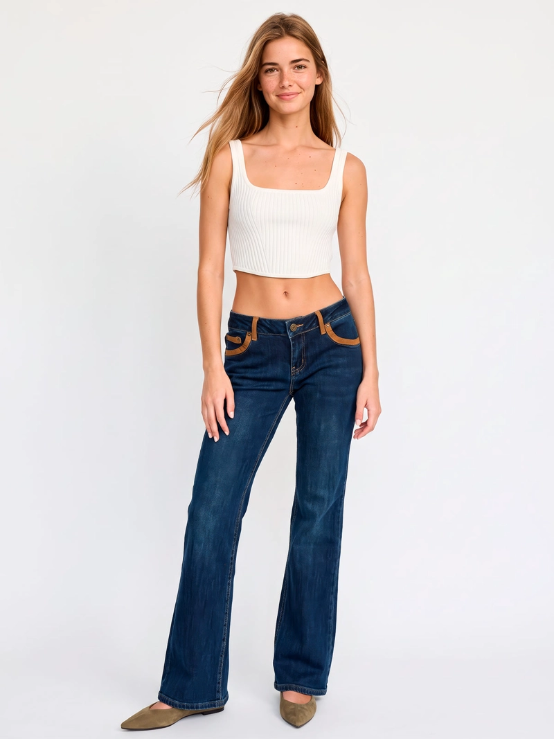 JEANS MUJER INDEX LOW RISE FLARE - ELEGIDO TINI - 1