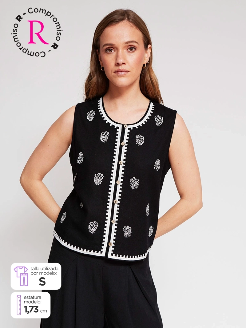 BLUSA MUJER TATIENNE SIN MANGAS - 1