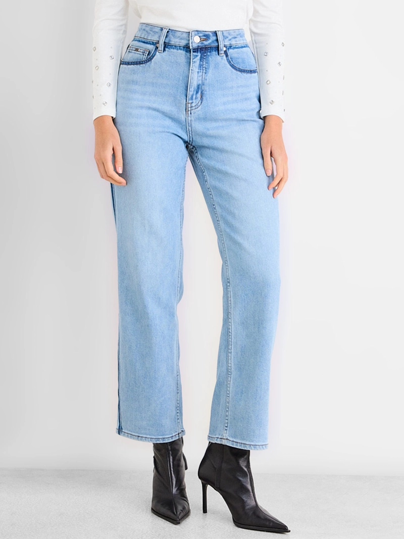 JEANS MUJER ASH ALGODÓN RECTO LISO - 1