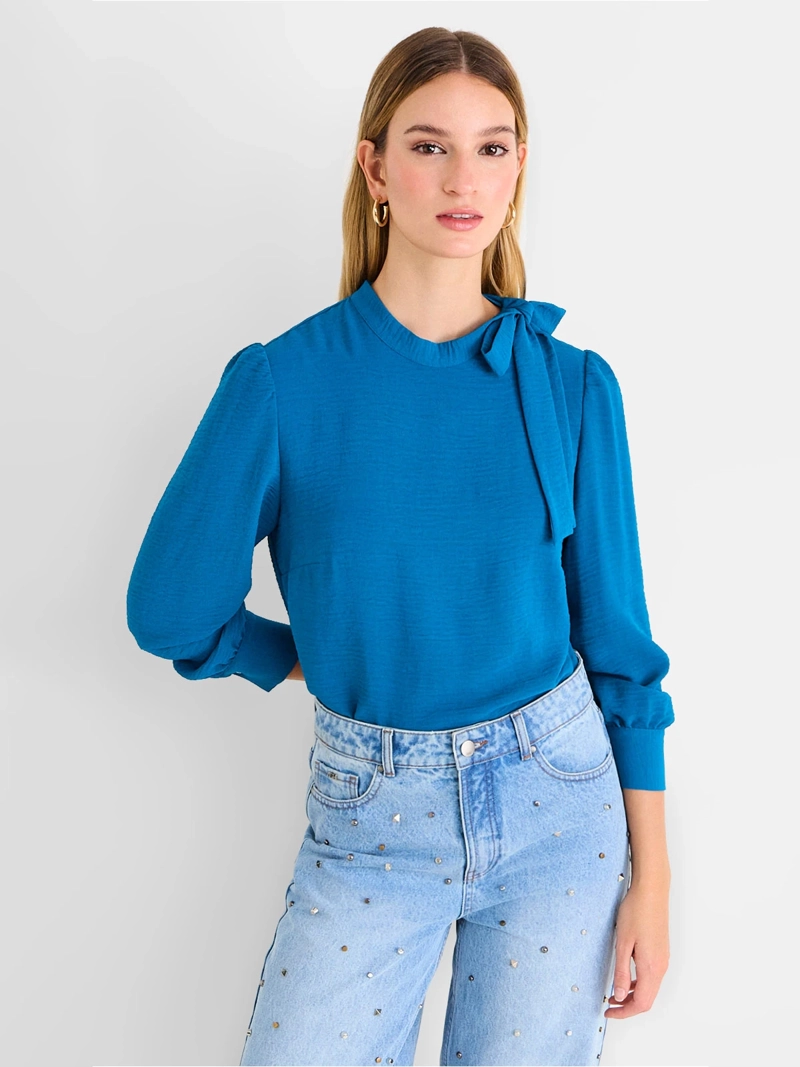 BLUSA MUJER ASH MANGA LARGA TEXTURA