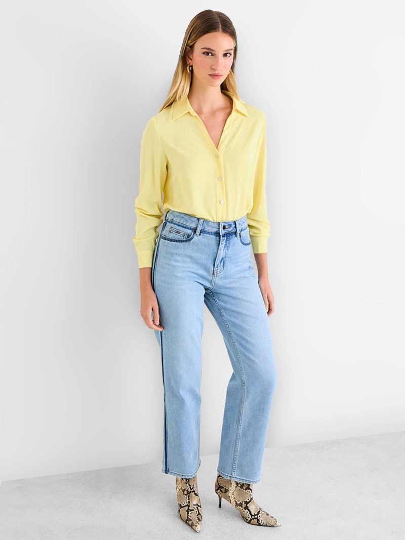 BLUSA MUJER ASH MANGA LARGA ESCOTE EN V - 4