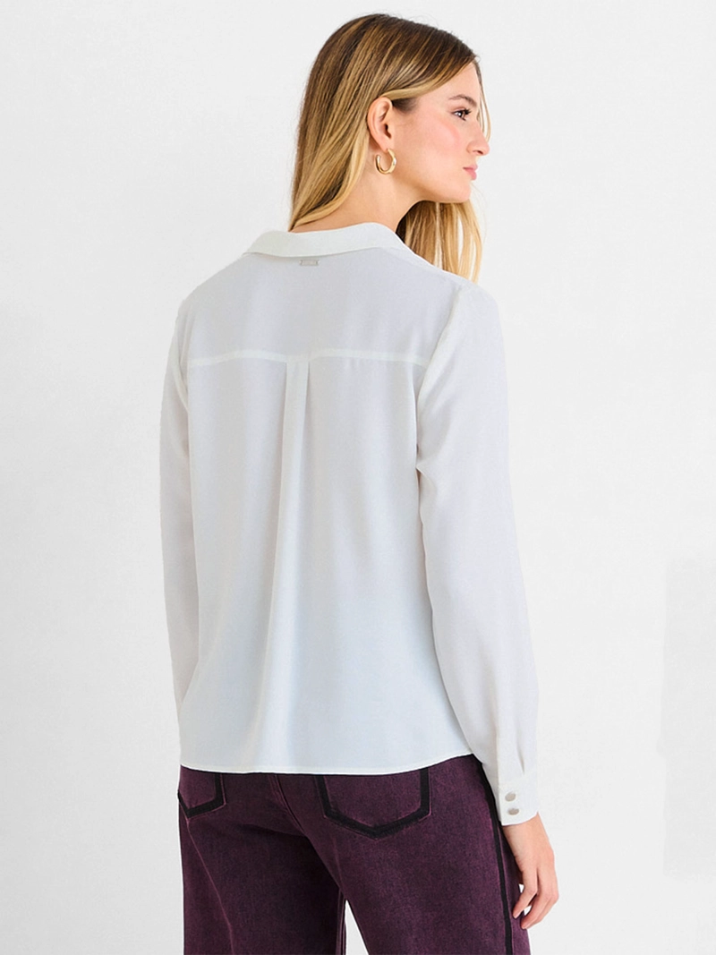 BLUSA MUJER ASH MANGA LARGA ESCOTE EN V - 2