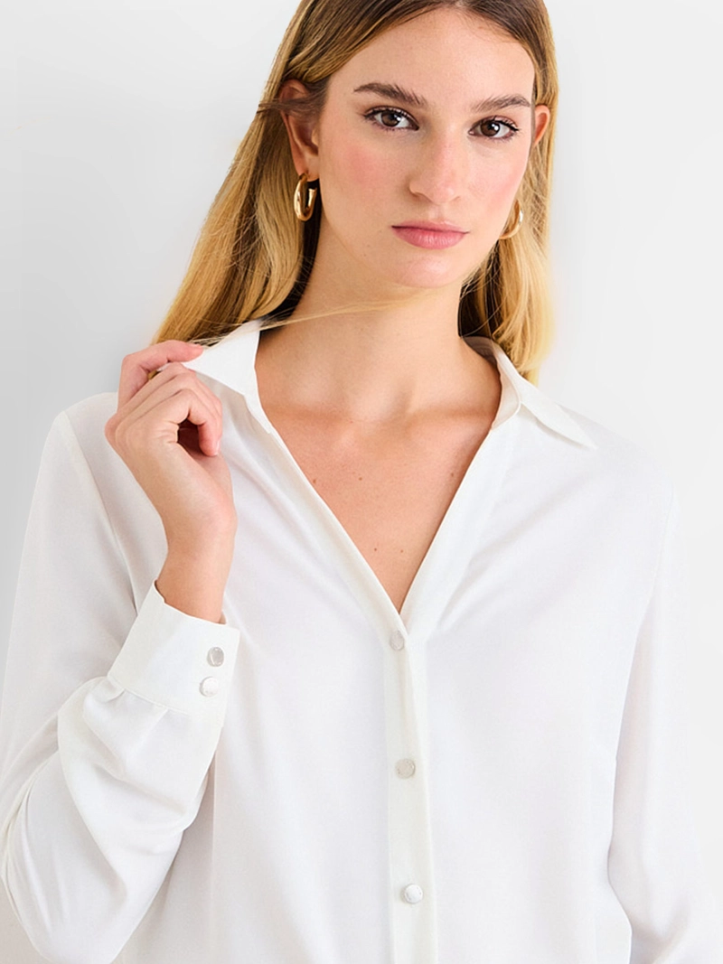 BLUSA MUJER ASH MANGA LARGA ESCOTE EN V - 3