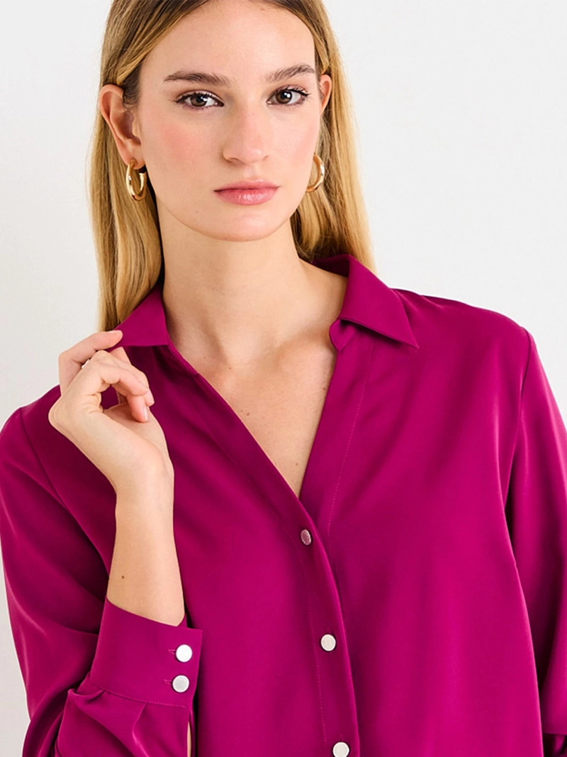 BLUSA MUJER ASH MANGA LARGA ESCOTE EN V - 3