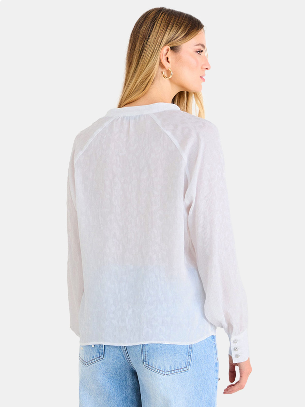BLUSA MUJER ASH CUELLO EN V MANGA LARGA  - 2
