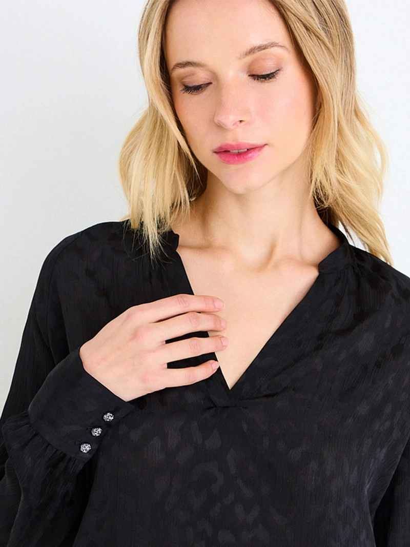 BLUSA MUJER ASH CUELLO EN V MANGA LARGA  - 3