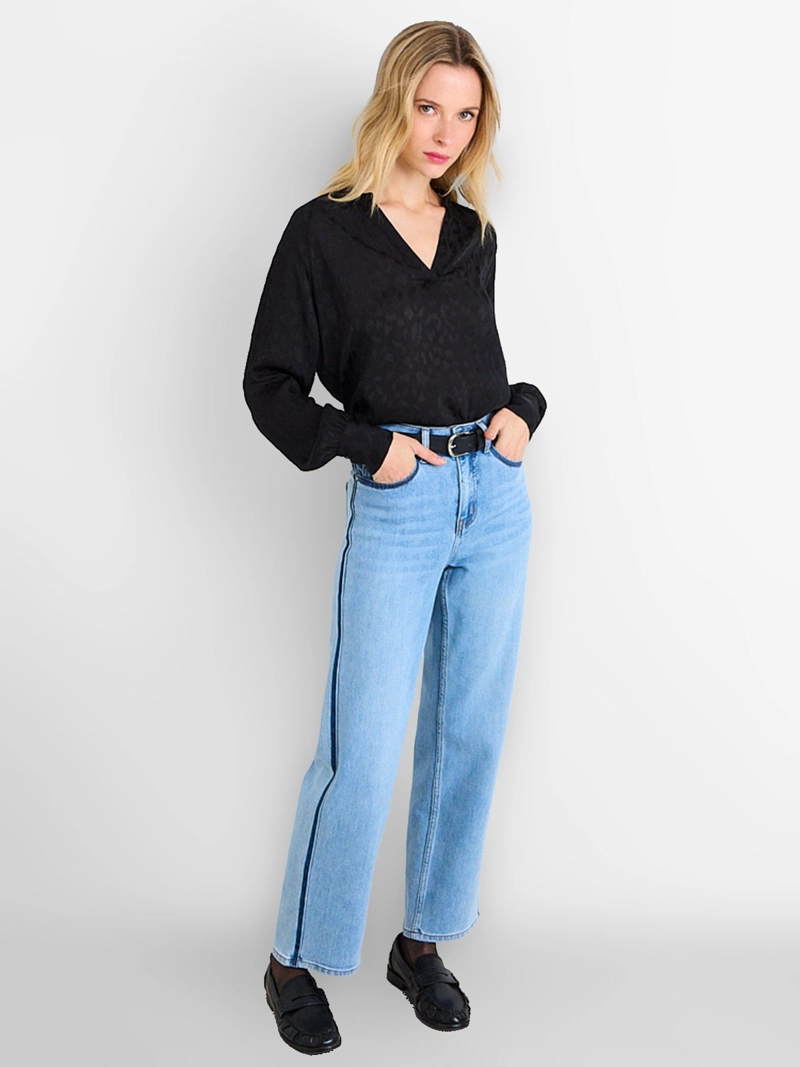 BLUSA MUJER ASH CUELLO EN V MANGA LARGA  - 4
