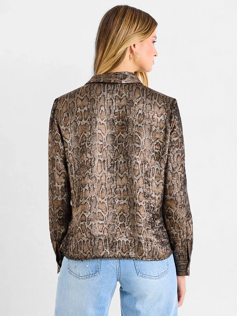 BLUSA MUJER ASH MANGA LARGA SATINADA ANIMAL PRINT - 2
