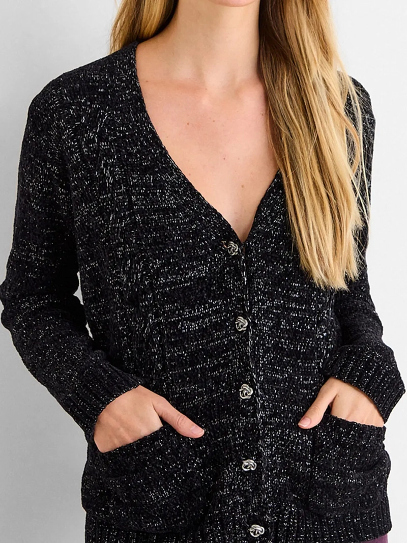 SWEATER MUJER ASH LISO BOTONES - 3