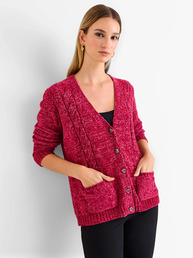 SWEATER MUJER ASH LISO BOTONES - 1