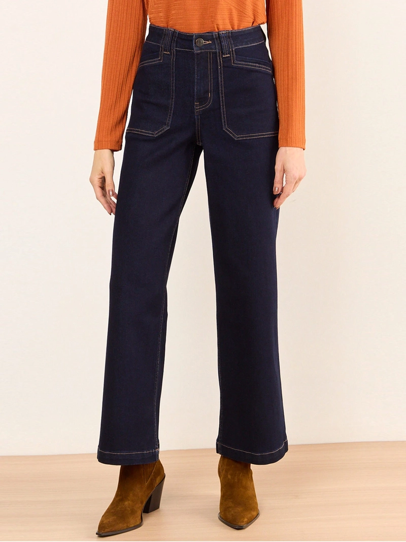 JEANS MUJER MAGRIFFE WIDELEG CON BOLSILLOS SAFARI - 3