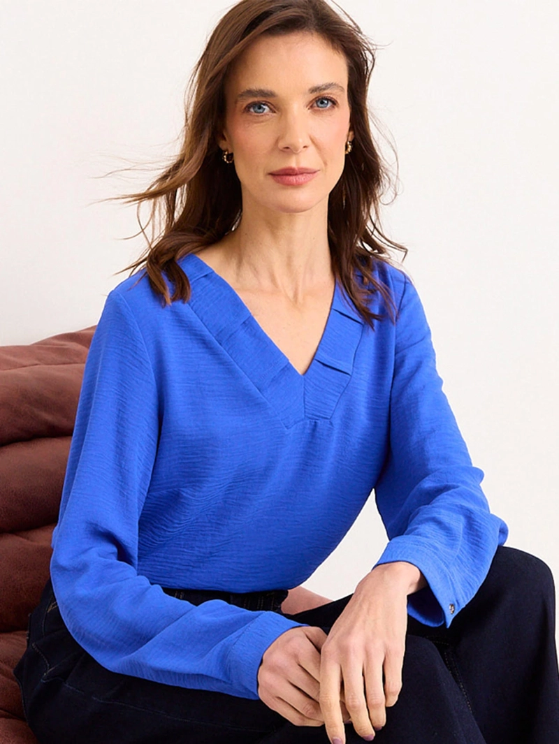BLUSA MUJER MA GRIFFE CUELLO V MANGA LARGA - 1