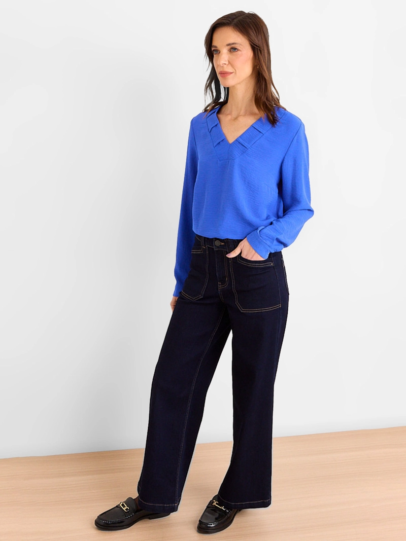 BLUSA MUJER MA GRIFFE CUELLO V MANGA LARGA - 4