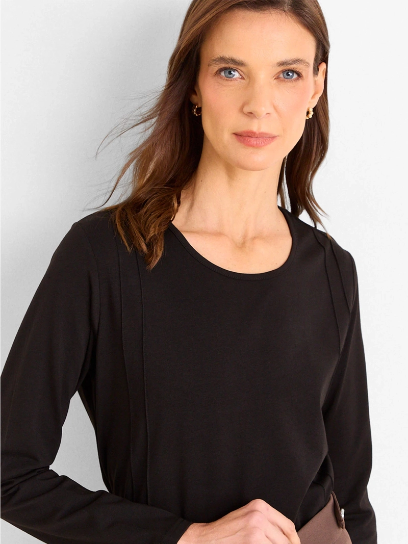 POLERA MUJER MAGRIFFE MANGA LARGA ESCOTE REDONDO - 3