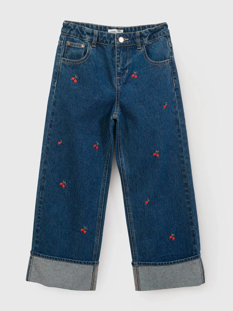 JEANS NIÑA COLLOKY ALGODÓN GUINDAS - 1