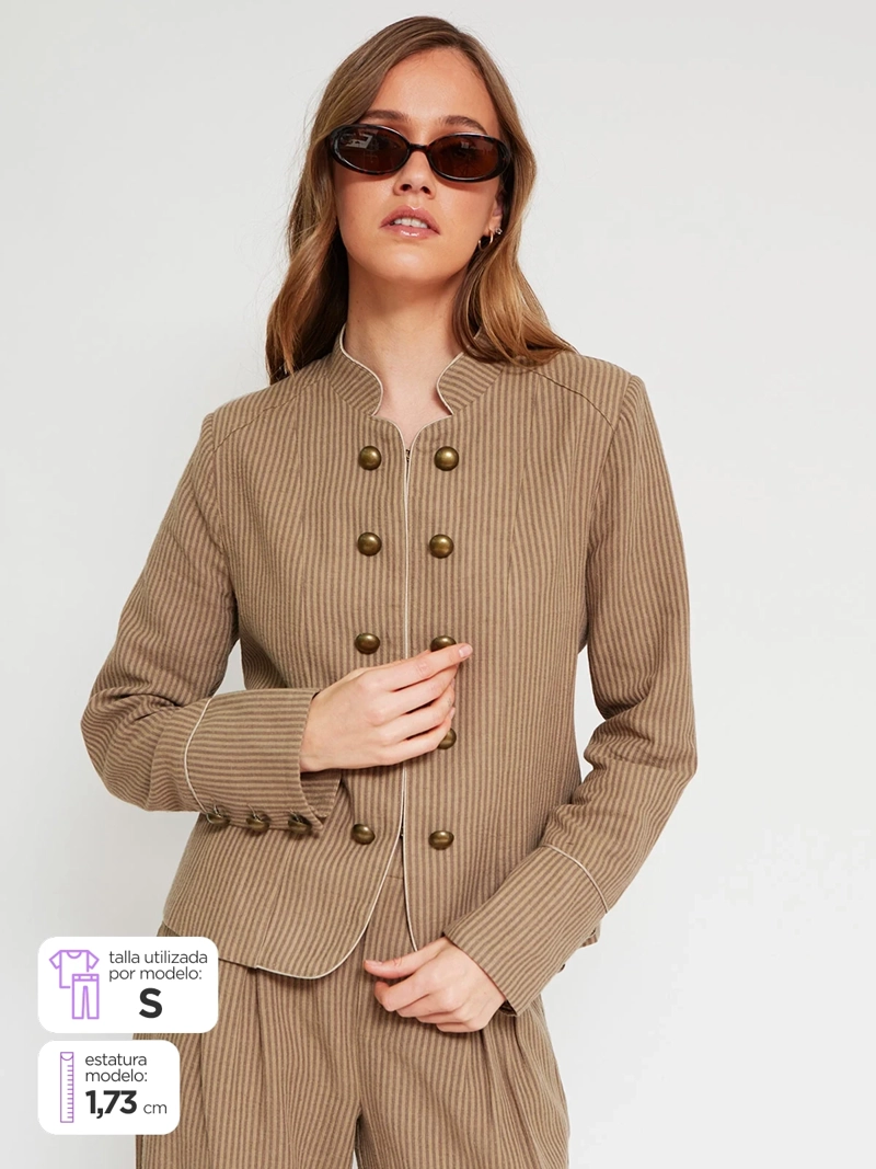 BLAZER MUJER MARQUIS ALGODÓN ESTILO NAPOLEÓN
