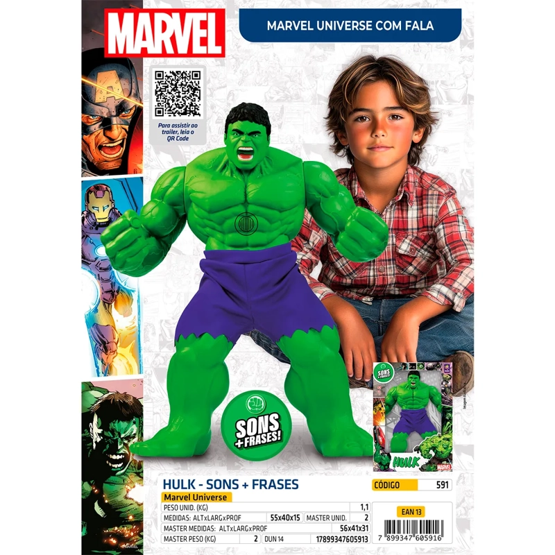 FIGURA DE ACCIÓN MARVEL HULK 50 CM CON SONIDOS - 3