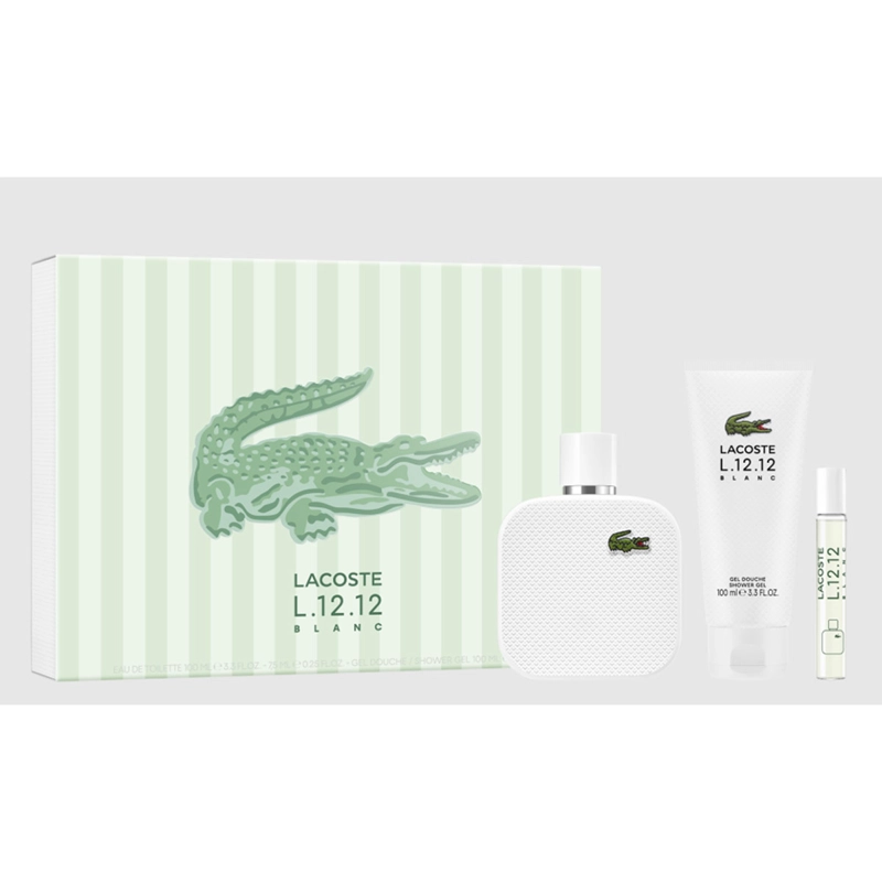 SET PERFUME HOMBRE LACOSTE L.12.12 BLANC EDT 100ML+7,5ML - 1