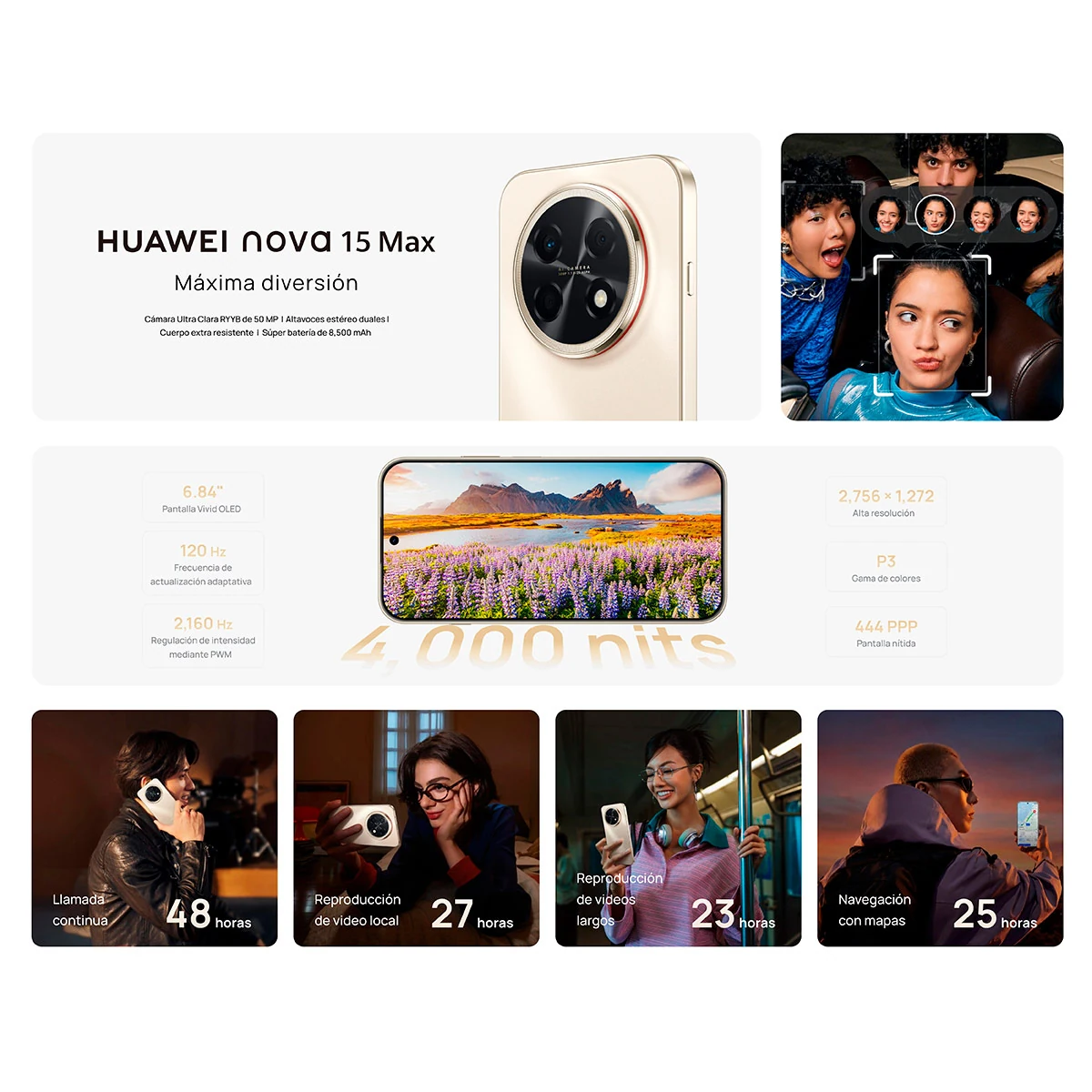 SMARTPHONE HUAWEI NOVA 15 MAX 256GB 8GB RAM 50MP 6.8” - 6