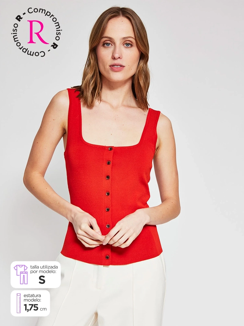 POLERA MUJER MARQUIS TEJIDA BOTONES - 1