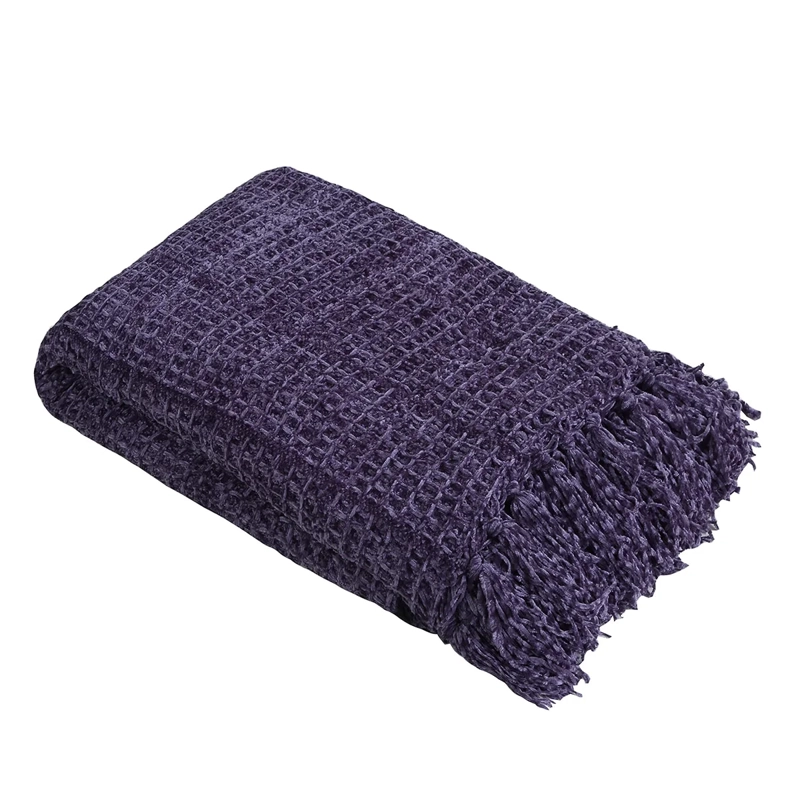 MANTA ANDES CUADRO 125X175 CM MORADO - 2