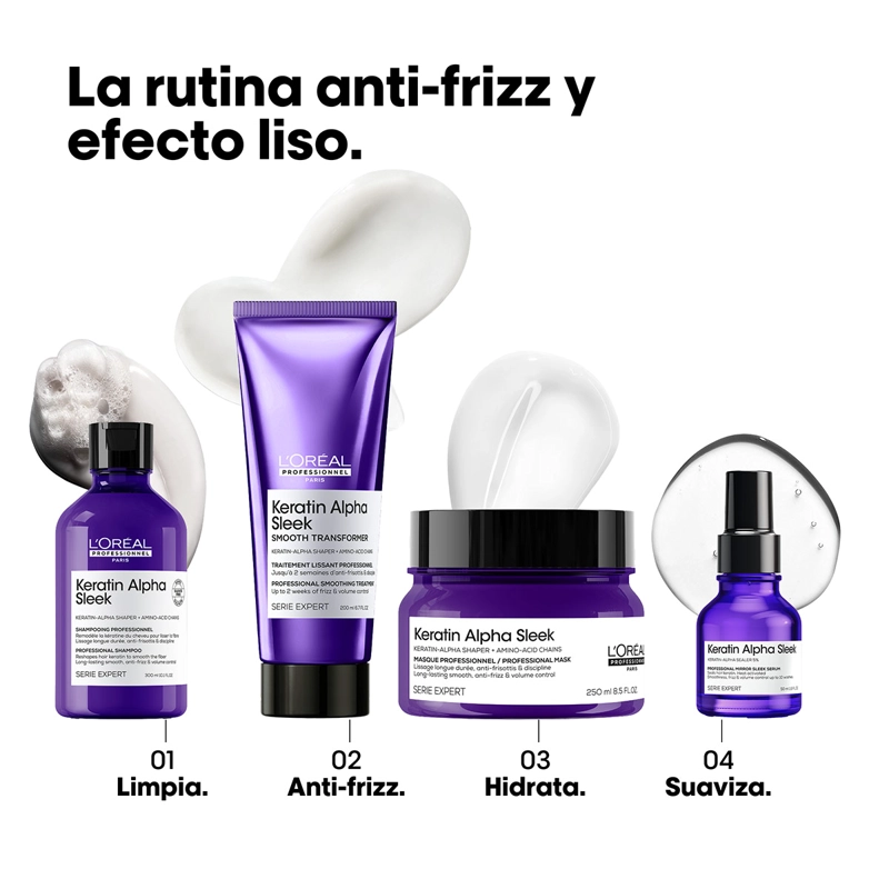 MÁSCARA ANTI-FRIZZ LORÉAL PROFESSIONNEL KERATIN ALPHA SEEK 250ML - 4