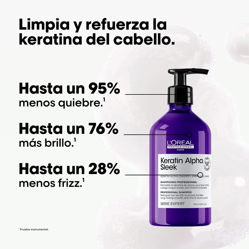 SHAMPOO LOREAL PROFESSIONNEL KERATIN ALPHA SLEEK 500ML  - 2