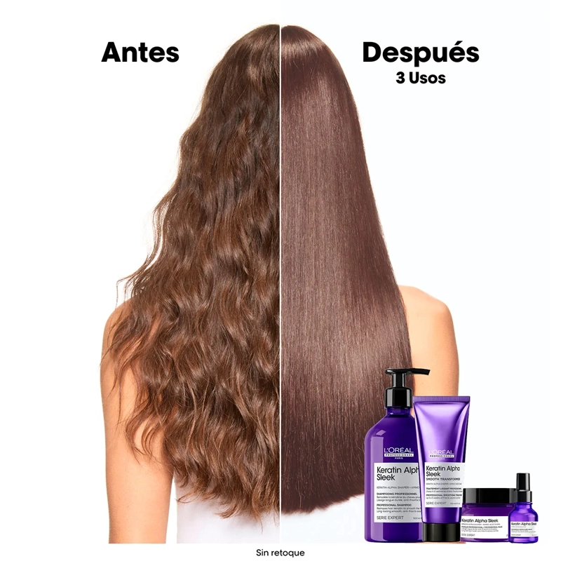 SHAMPOO LOREAL PROFESSIONNEL KERATIN ALPHA SLEEK 500ML  - 3