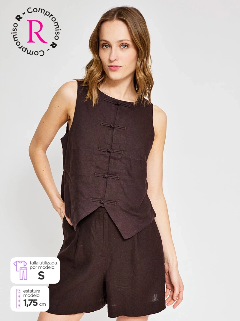 BLUSA MUJER MARQUIS LINO AMARRAS