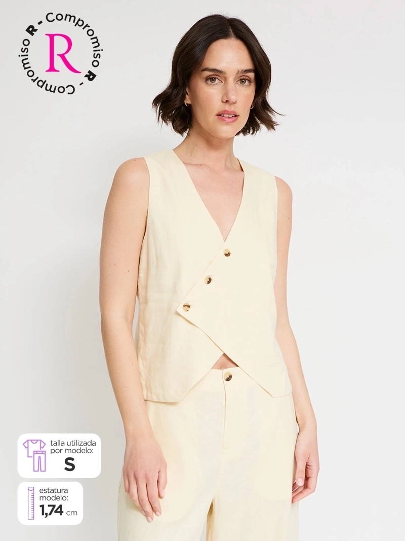 BLUSA MUJER MARQUIS LINO BROCHE AMARRAS