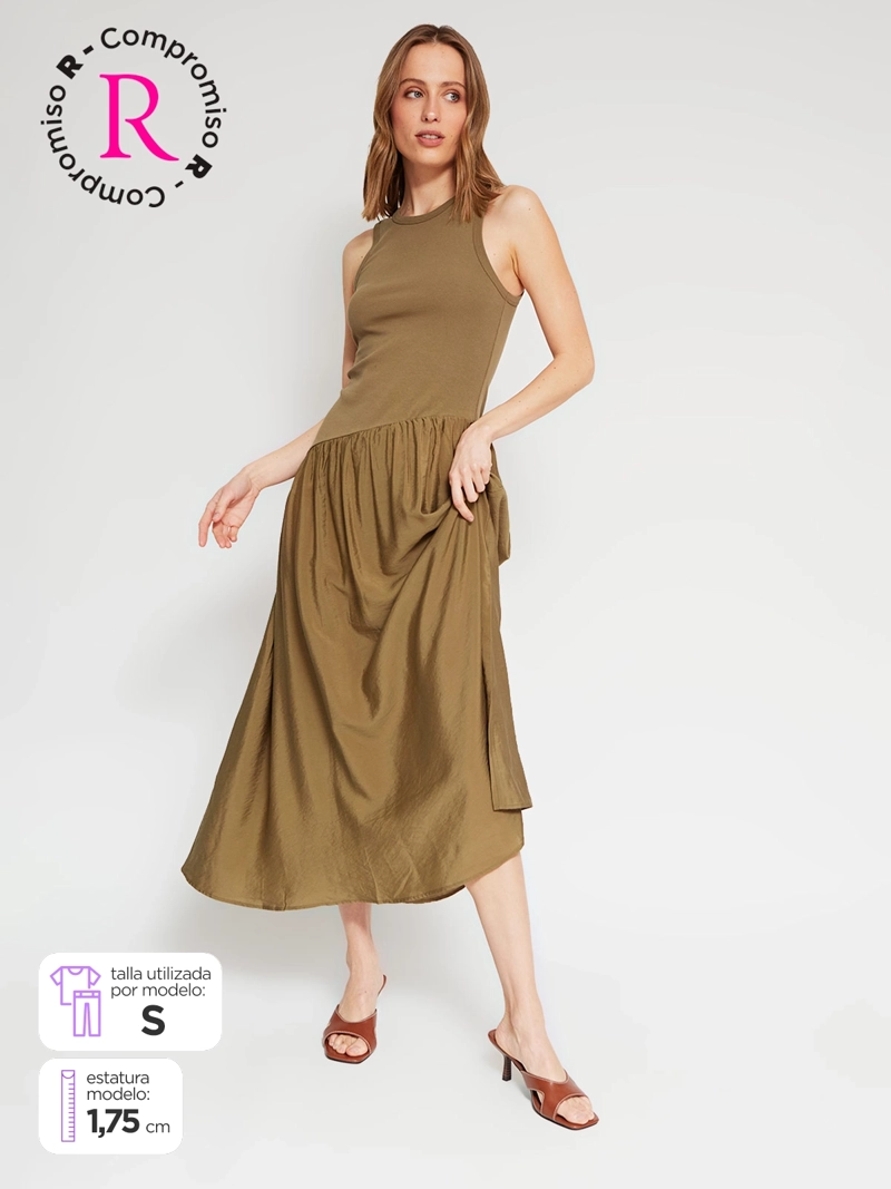 VESTIDO MUJER MARQUIS ALGODÓN LARGO ASIMÉTRICO