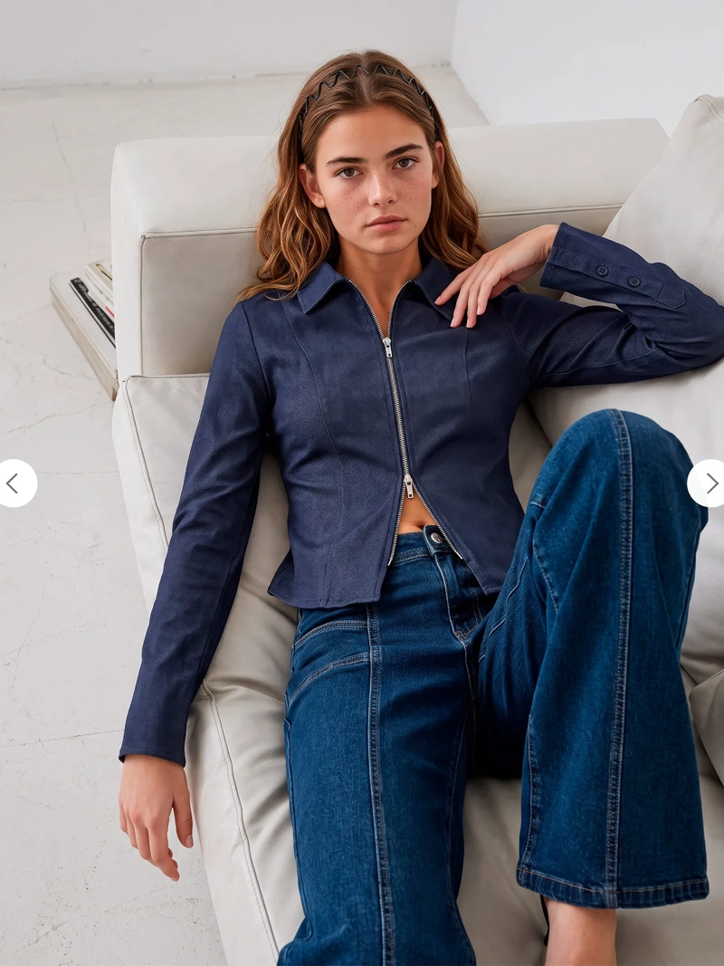 BLUSA MUJER INDEX MANGA LARGA DENIM - 1